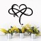Infinity Heart Wall Decor, Unique Infinity Heart Metal Art Wall Decor Love Sign Steel Wall Plaques Bedroom Ornaments for Home Wedding Decor, Room Living Room Decoration (Black, 15.7x14inch)